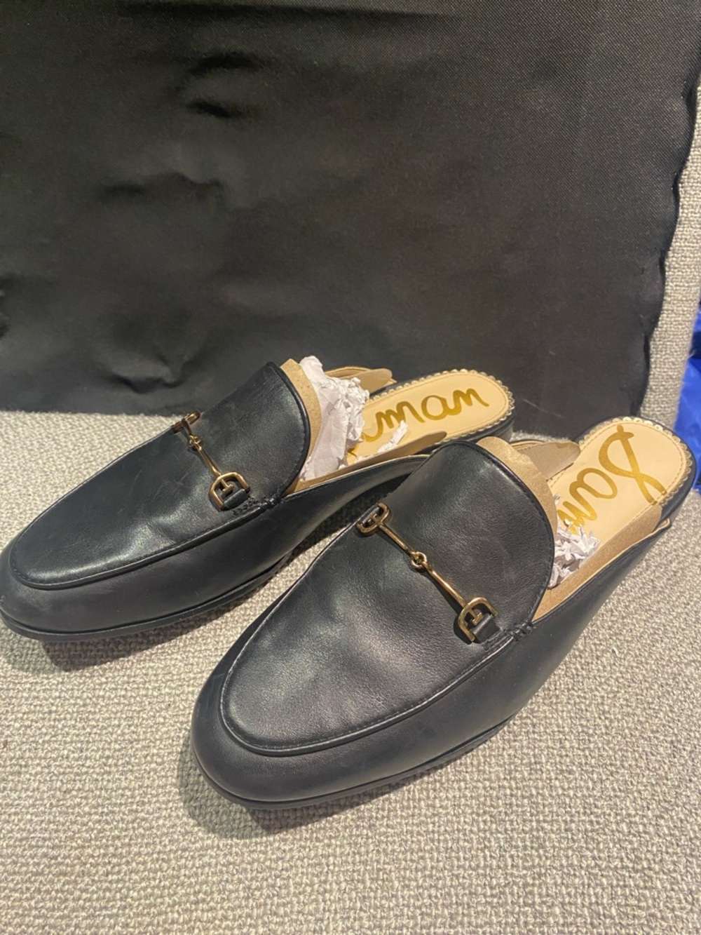 Sam Edelman Black Leather Horsebit Slip-On Loafers women’s size 8.5